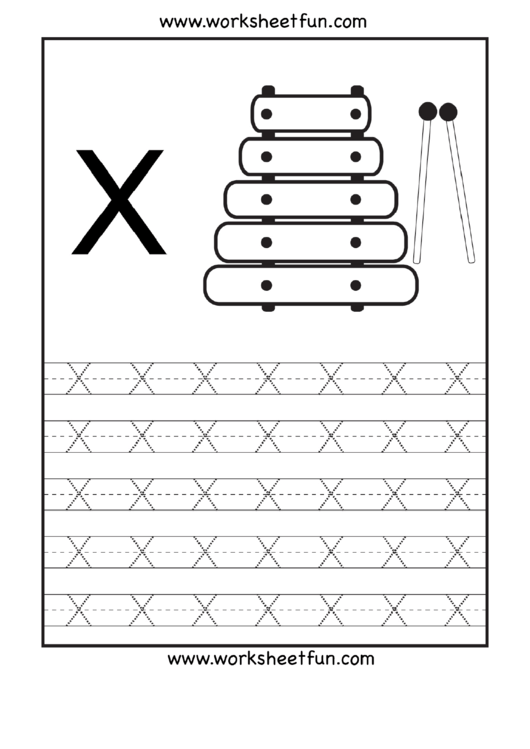Letter X Tracing Template Printable pdf