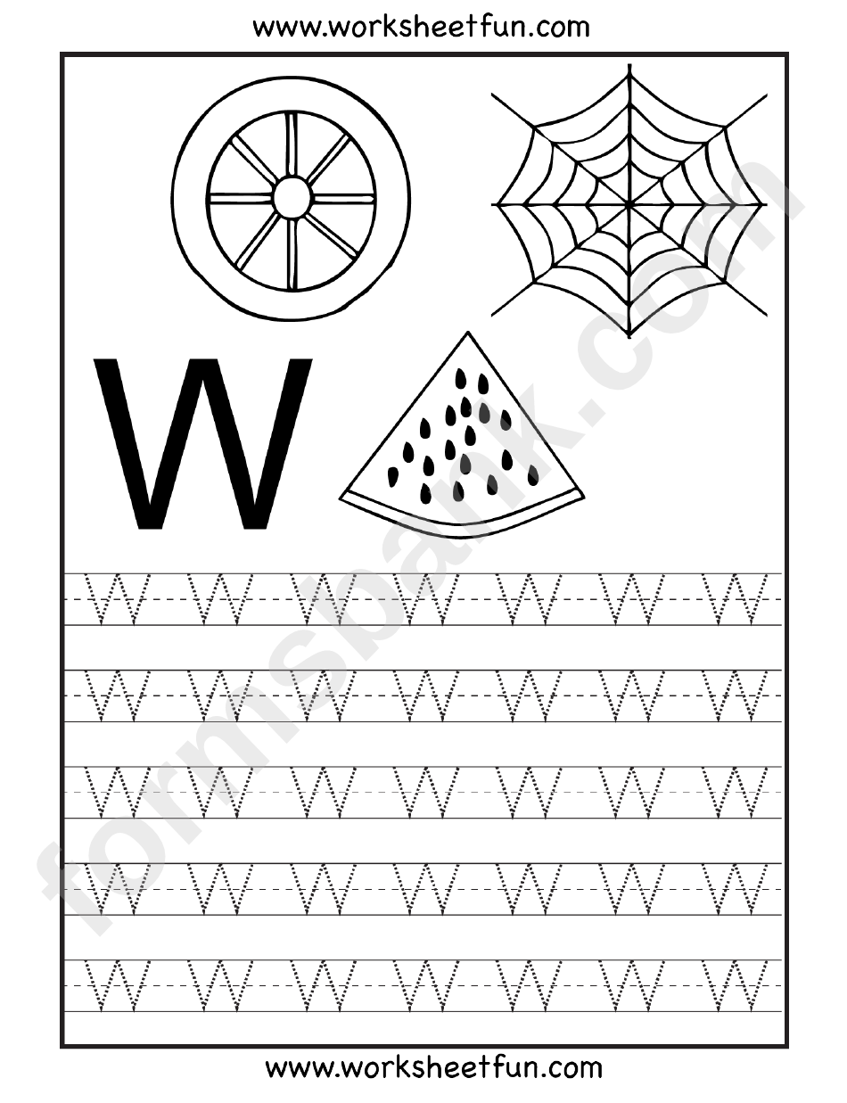 Letter W Tracing Template