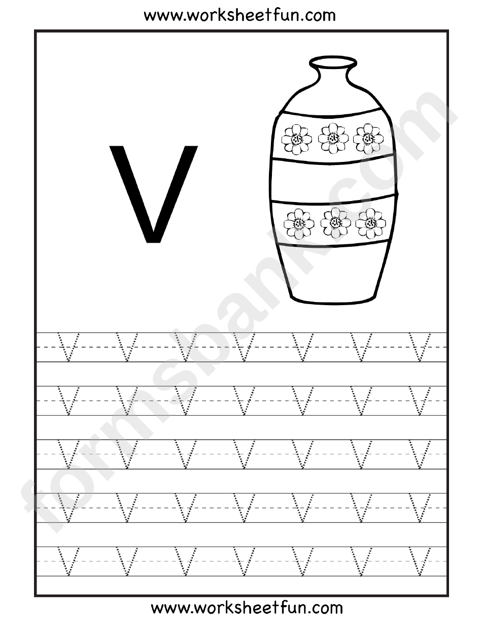 Letter V Tracing Template