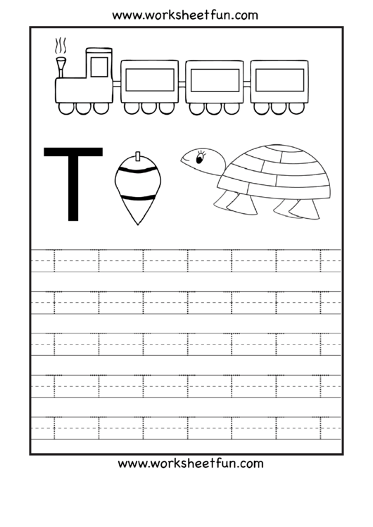 Letter T Tracing Template Printable pdf