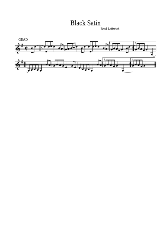 Brad Leftwich - Black Satin Sheet Music Printable pdf