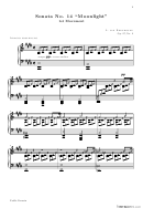 Sonata N 14 "Moonlight" 1st Movement By L. Van Beethoven Printable pdf