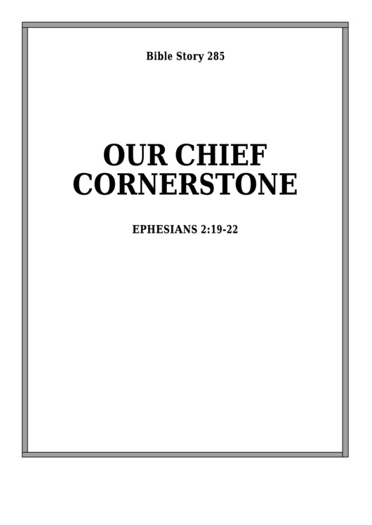 Our Chief Cornerstone Bible Activity Sheets Printable pdf