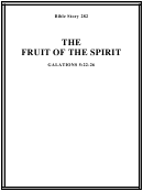 The Fruit Of The Spirit Bible Activity Sheets