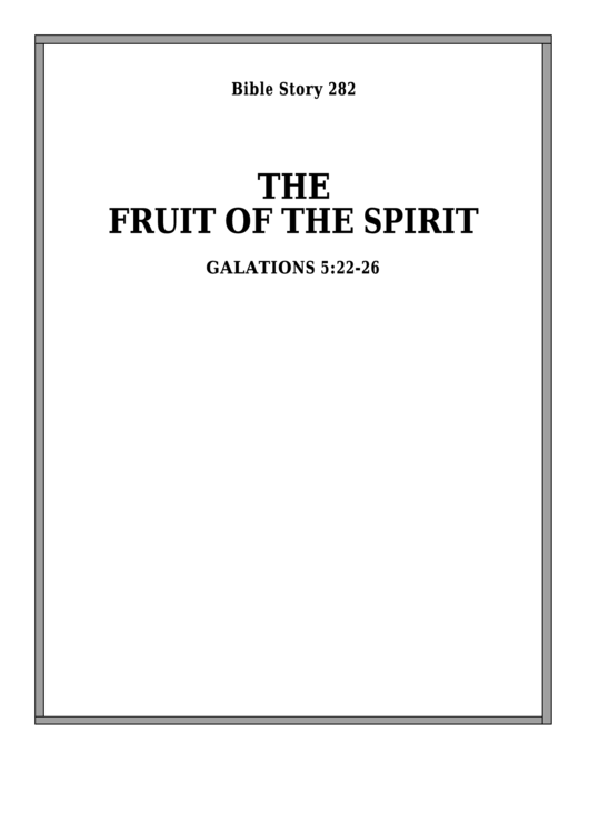 The Fruit Of The Spirit Bible Activity Sheets Printable pdf
