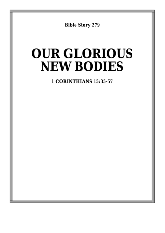 Our Glorious New Bodies Bible Activity Sheets Printable pdf