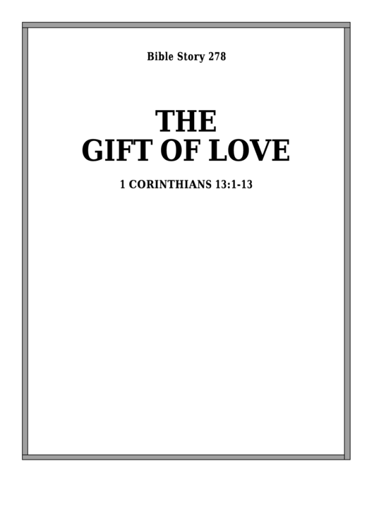 The Gift Of Love Bible Activity Sheets Printable pdf