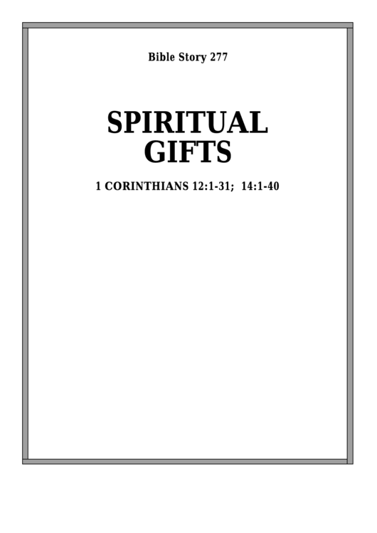 Spiritual Gifts Bible Activity Sheets Printable pdf