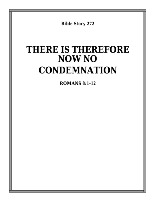 There Is Therefore Now No Condemnation Bible Activity Sheets Printable pdf
