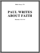 Paul Writes About Faith Bible Activity Sheets Printable pdf