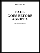 Paul Goes Before Agrippa Bible Activity Sheets