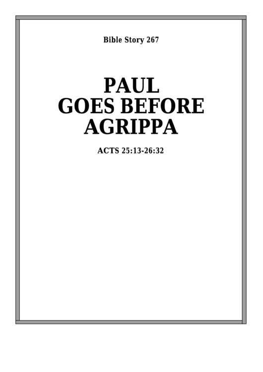 Paul Goes Before Agrippa Bible Activity Sheets Printable pdf