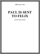 Paul Is Sent To Felix Bible Activity Sheets