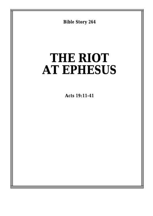 The Riot At Ephesus Bible Activity Sheets Printable pdf