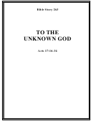 To The Unknown God Bible Activity Sheets