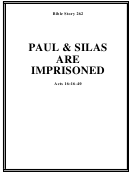 Paul And Silas Are Imprisoned Bible Activity Sheets