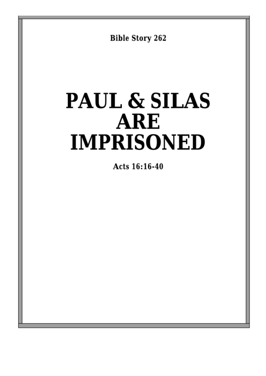 Paul And Silas Are Imprisoned Bible Activity Sheets Printable pdf