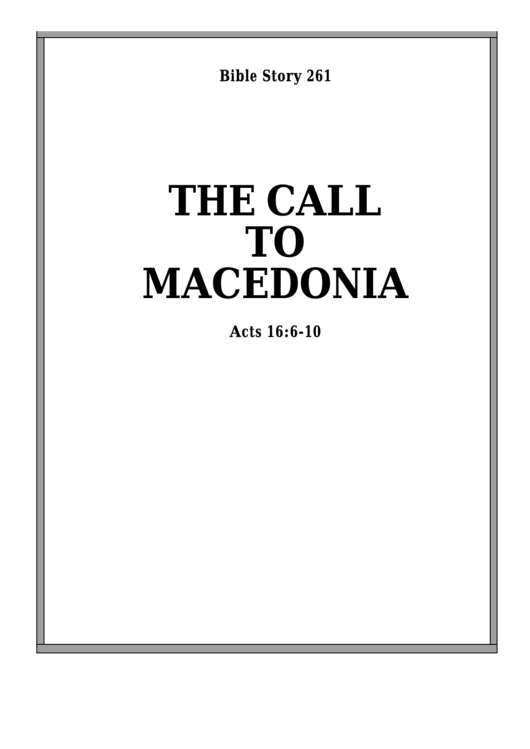 The Call To Macedonia Bible Activity Sheets Printable pdf