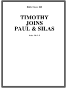 Timothy Joins Paul And Silas Bible Activity Sheets