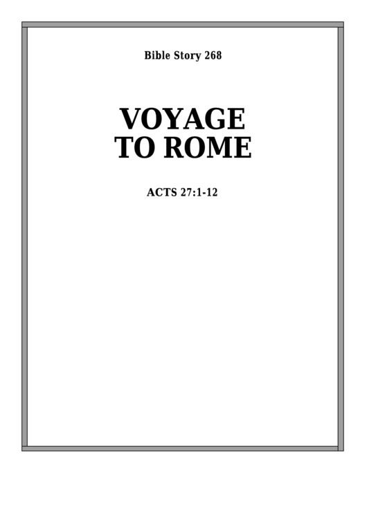 Voyage To Rome Bible Activity Sheets Printable pdf