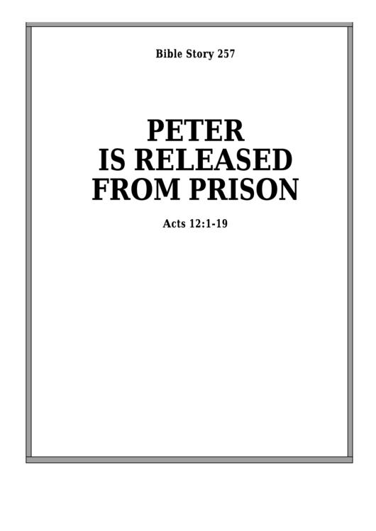 Peter Is Released From Prison Bible Activity Sheets Printable pdf