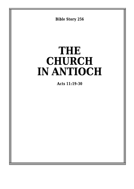 The Church In Antioch Bible Activity Sheets Printable pdf