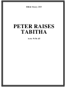 Peter Raises Tabitha Bible Activity Sheets Printable pdf