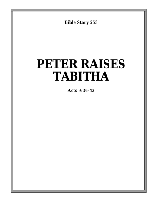 Peter Raises Tabitha Bible Activity Sheets Printable pdf