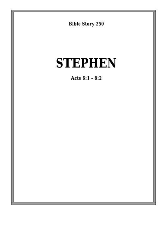 Stephen Bible Activity Sheets Printable pdf