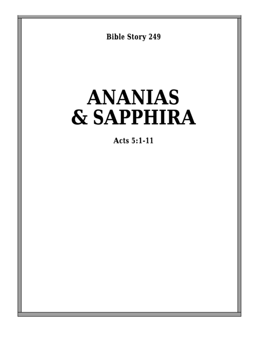 Ananias And Sapphira Bible Activity Sheets printable pdf download Ananias And Sapphira Bible Activity Sheets printable pdf download
