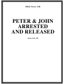 Peter And John Arrested And Released Bible Activity Sheets Printable pdf