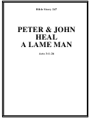 Peter And John Heal A Lame Man Bible Activity Sheets