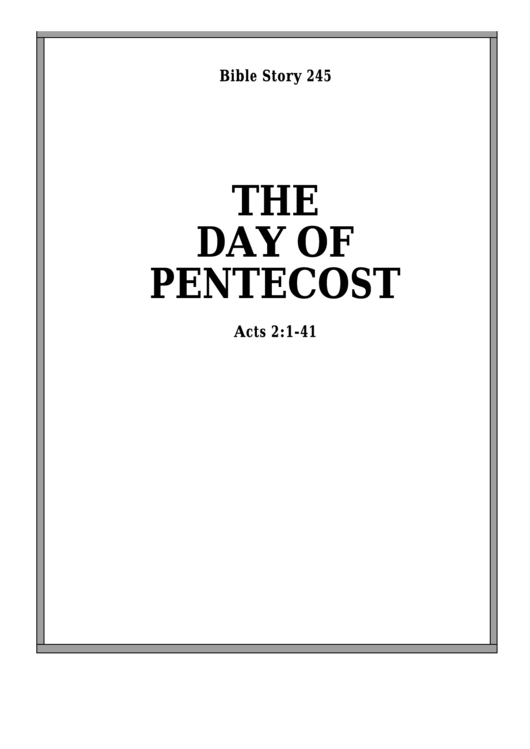 The Day Of Pentecost Bible Activity Sheets Printable pdf