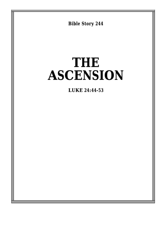 The Ascension Bible Activity Sheets Printable pdf