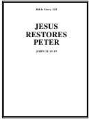 Jesus Restores Peter Bible Activity Sheets