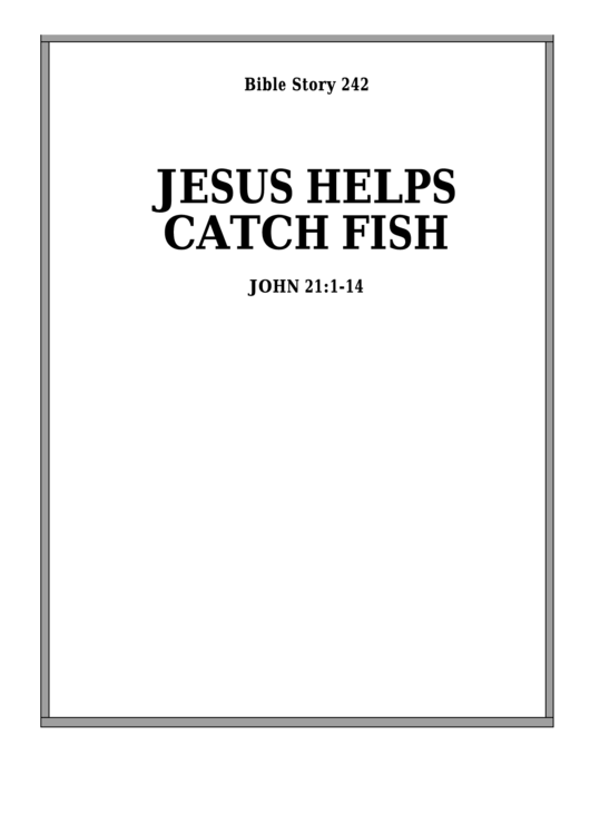 Jesus Helps Catch Fish Bible Activity Sheets printable pdf download