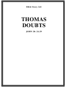Thomas Doubts Bible Activity Sheets