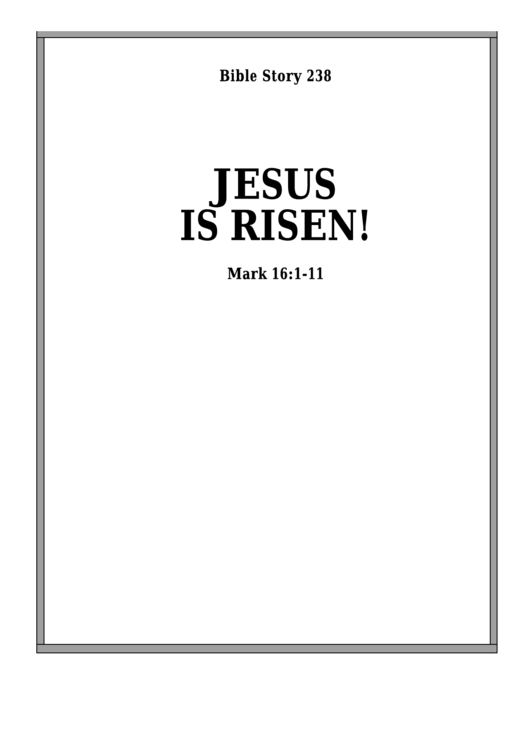 Jesus Is Risen Bible Activity Sheets Printable pdf