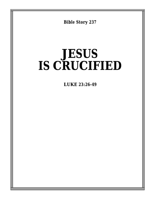 Jesus Is Crucified Bible Activity Sheets Printable pdf