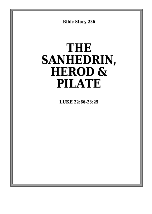 The Sanhedrin, Herod And Pilate Bible Activity Sheets Printable pdf