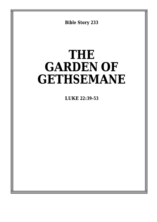 The Garden Of Gethsemane Bible Activity Sheets Printable pdf