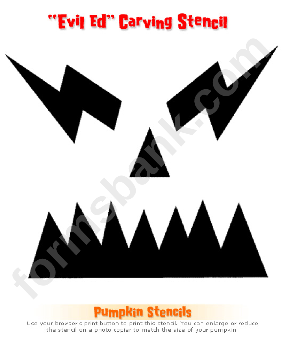 Evil Ed Pumpkin Carving Template
