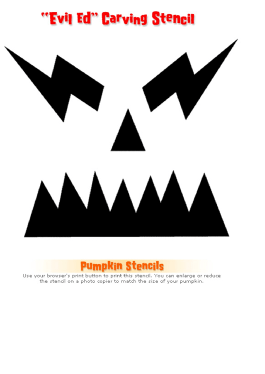 Evil Ed Pumpkin Carving Template Printable pdf