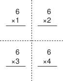 Multiplication Flash Cards 6x Template
