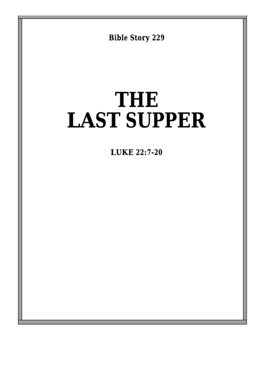 The Last Supper Bible Activity Sheets Printable pdf