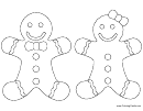 Gingerbread Couple Coloring Page