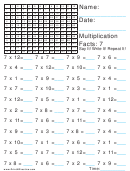 Multiplication 7x Worksheet