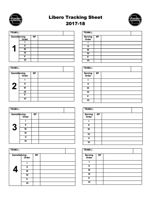 Top 8 Libero Tracking Sheets free to download in PDF format