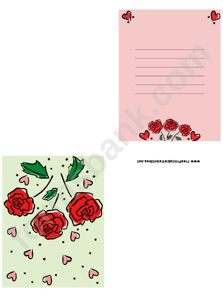Valentine Roses Card Template