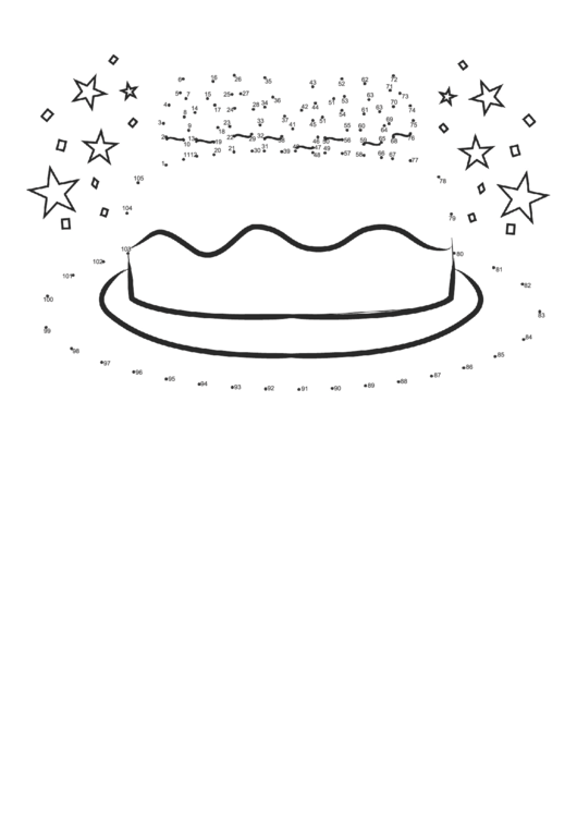 Birthday Cake Dot-To-Dot Sheet Printable pdf